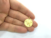 Gold Charms W Charm , Gold Plated Brass 20mm G4838