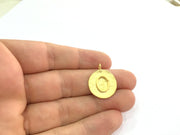 20mm O Charm , 22K Gold Plated Brass G4845