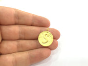 Letter S Charm 20mm , Gold Plated Brass G4848