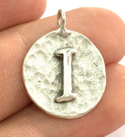 20mm I Charm , Antique Silver  Plated Brass G4867