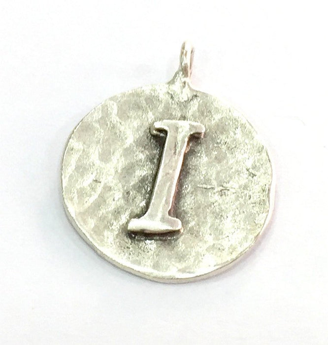 20mm I Charm , Antique Silver  Plated Brass G4867