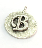 20mm B Charm , Antique Silver  Plated Brass G4868