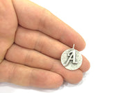 20mm A Charm , Antique Silver  Plated Brass G4875