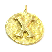 20mm Raw Brass X Charm  G4884