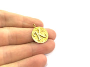 20mm Raw Brass K Charm  G4885