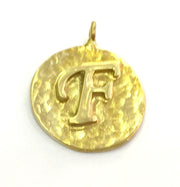 20mm Raw Brass F Charm  G4886