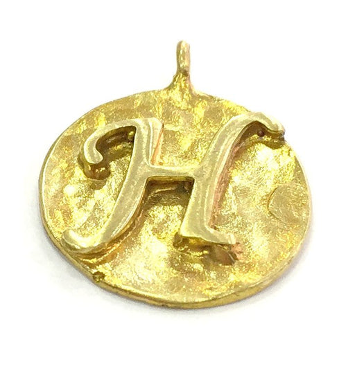 20mm Raw Brass H Charm  G4890