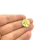 20mm Raw Brass H Charm  G4890