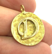 20mm Raw Brass D Charm  G4892