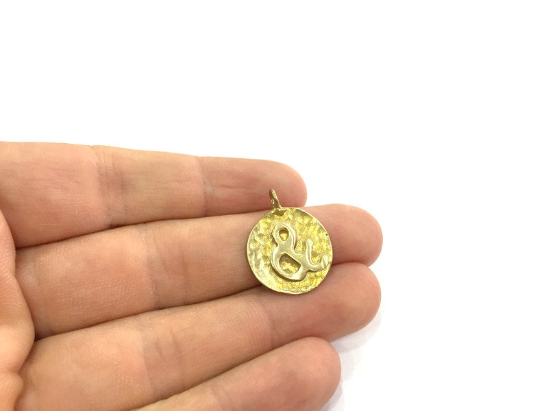 20mm Raw Brass & Charm  G4893