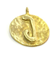 20mm Raw Brass J Charm  G4898