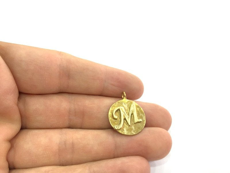 20mm Raw Brass M Charm  G4900