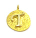 20mm Raw Brass T Charm  G4901
