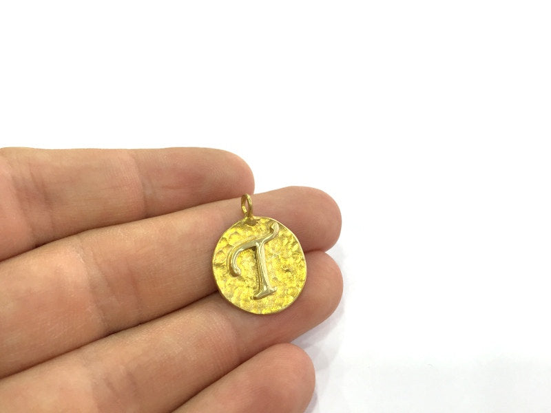 20mm Raw Brass T Charm  G4901
