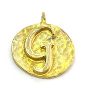 Raw Brass G Charm 20mm  G4910