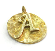 20mm Raw Brass A Charm  G4912