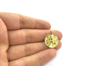 20mm Raw Brass A Charm  G4912
