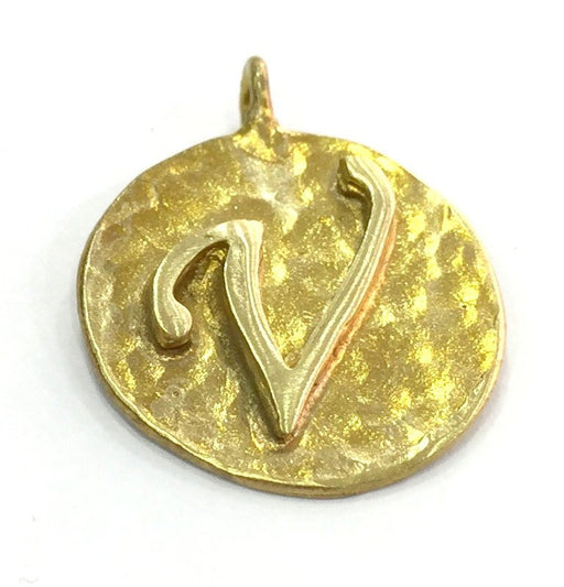 20mm Raw Brass V Charm  G4913