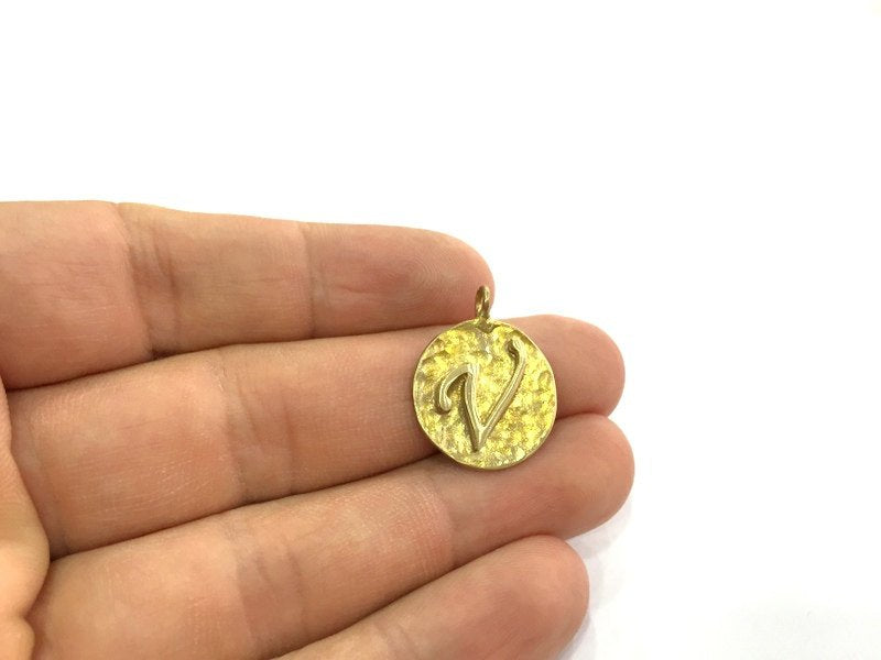 20mm Raw Brass V Charm  G4913