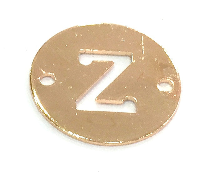 Rose Gold Plated Brass Z Charm  (20mm) G4770