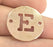 Rose Gold Plated Brass E Charm  (20mm) G4784