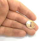 Rose Gold Plated Brass I Charm  (20mm) G4787