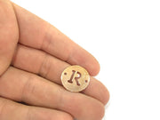 Rose Gold Plated Brass R Charm  (20mm) G4793