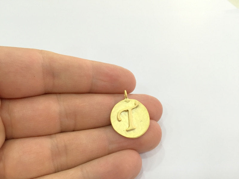 20mm  T Charm , Gold Plated Brass G4820
