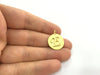 20mm E Charm , Gold Plated Brass G4829