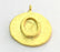 20mm O Charm , 22K Gold Plated Brass G4845