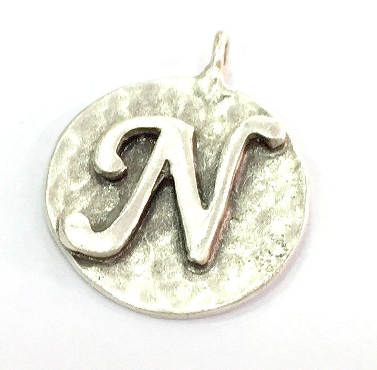 20mm N Charm , Antique Silver  Plated Brass G4852