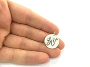20mm N Charm , Antique Silver  Plated Brass G4852