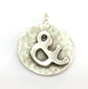 20mm & Charm , Antique Silver  Plated Brass G4859