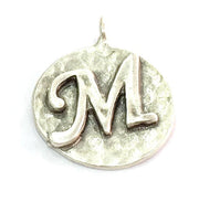 20mm M Charm , Antique Silver  Plated Brass G4860