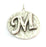 20mm M Charm , Antique Silver  Plated Brass G4860