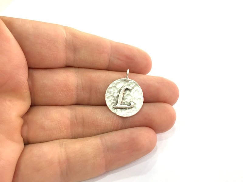 20mm L Charm , Antique Silver  Plated Brass G4862