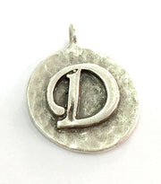 20mm D Charm , Antique Silver  Plated Brass G4869