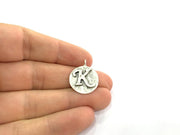 20mm K Charm , Antique Silver  Plated Brass G4873