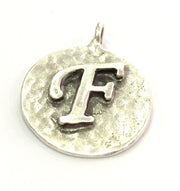 20mm F Charm , Antique Silver  Plated Brass G4876