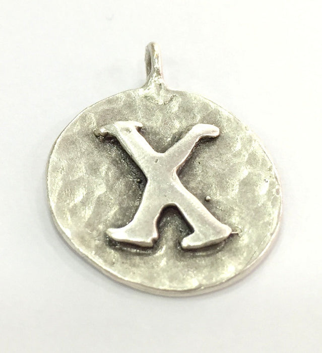 20mm X Charm , Antique Silver  Plated Brass G4877