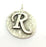 20mm R Charm , Antique Silver  Plated Brass G4881