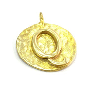 20mm Raw Brass  Q Charm  G4882