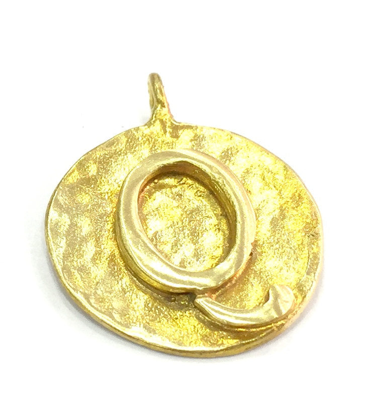 20mm Raw Brass  Q Charm  G4882