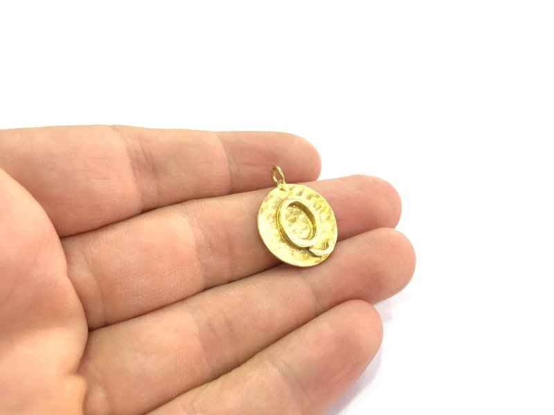 20mm Raw Brass  Q Charm  G4882