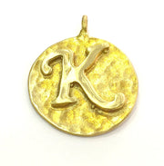 20mm Raw Brass K Charm  G4885