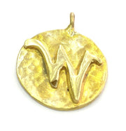 20mm Raw Brass W Charm  G4891