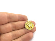20mm Raw Brass W Charm  G4891
