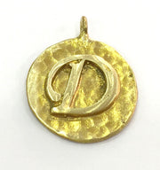 20mm Raw Brass D Charm  G4892
