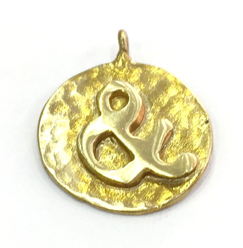 20mm Raw Brass & Charm  G4893
