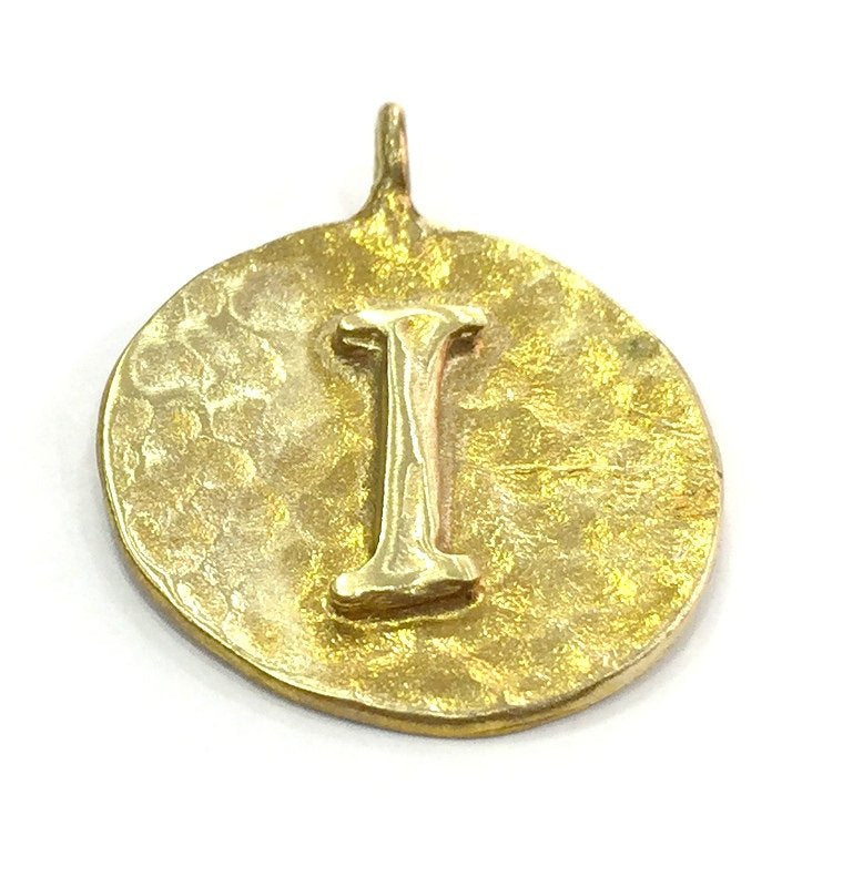 20mm Raw Brass I Charm  G4899
